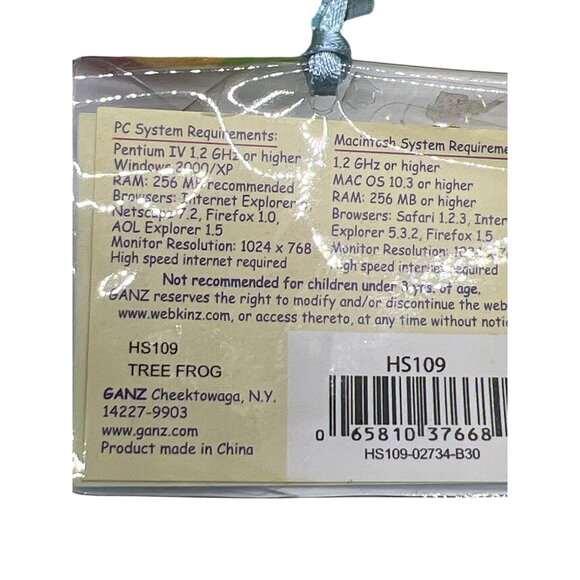 Ganz Webkinz Green Tree Frog Plush Toy Sparkling Details 7" Code has been opened - Picture 5 of 5